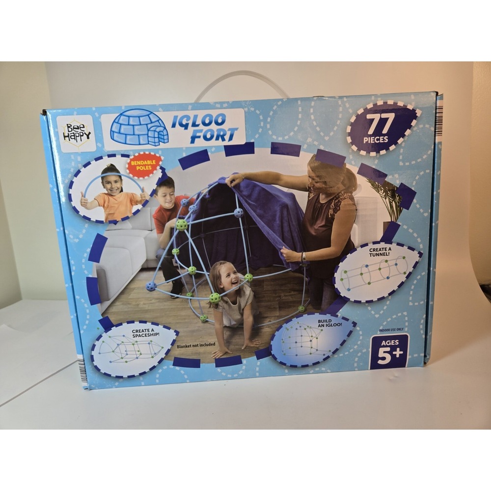Be Happy IGLOO FORT 75 Piece Build & Play Construction Fort Ages 5+ No Box